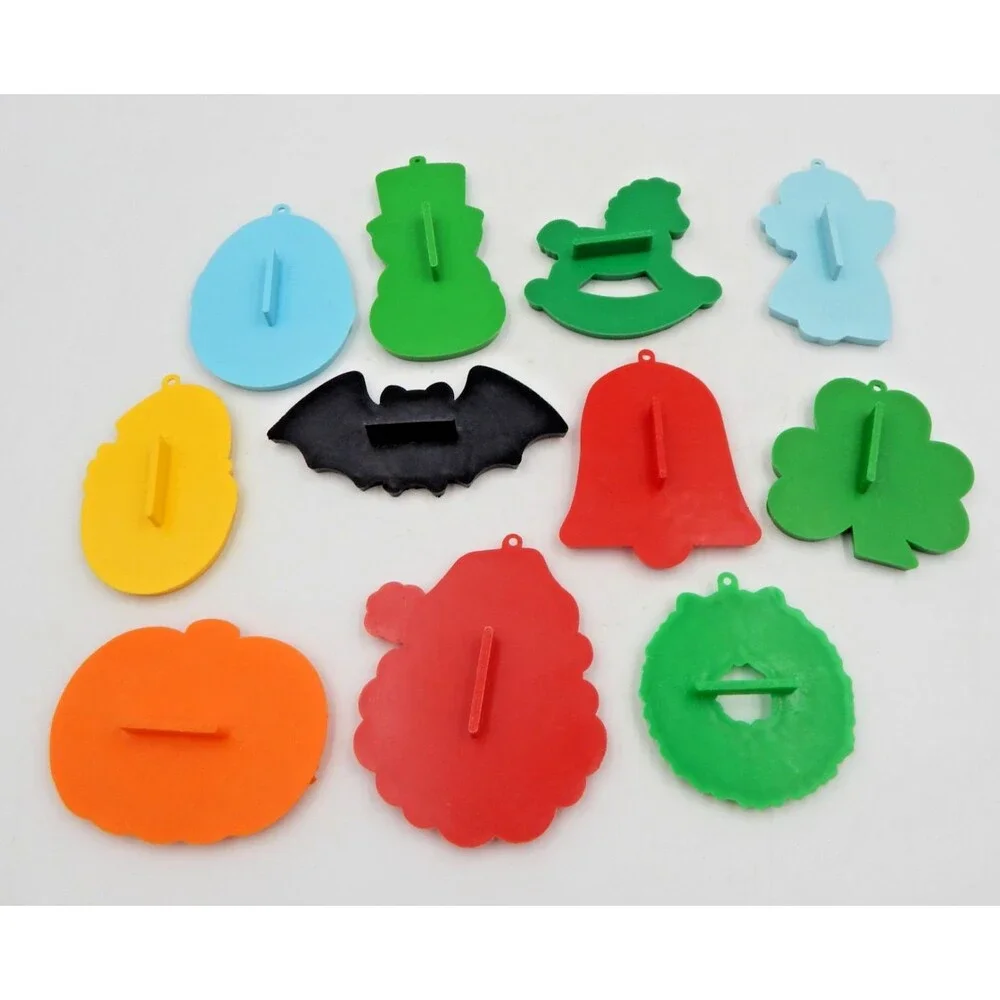 Hallmark Cards Holiday Cookie Cutters Ornaments Plastic Lot 10 1970 & 1980's